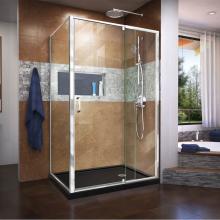 Dreamline Showers DL-6719R-88-01 - DreamLine Flex 36 in. D x 48 in. W x 74 3/4 in. H Semi-Frameless Pivot Shower Enclosure in Chrome
