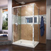 Dreamline Showers DL-6719L-22-01 - DreamLine Flex 36 in. D x 48 in. W x 74 3/4 in. H Semi-Frameless Pivot Shower Enclosure in Chrome