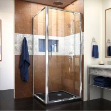 Dreamline Showers DL-6714-88-01CL - DreamLine Flex 32 in. D x 32 in. W x 74 3/4 in. H Semi-Frameless Pivot Shower Enclosure in Chrome