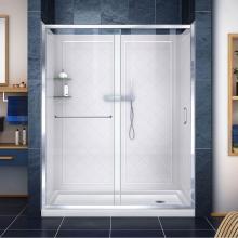 Dreamline Showers DL-6119R-01CL - DreamLine Infinity-Z 36 in. D x 60 in. W x 76 3/4 in. H Sliding Shower Door in Chrome, Right Drain