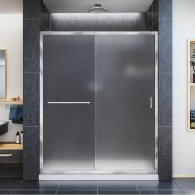 Dreamline Showers SHDR-0960720-01-FR - DreamLine Infinity-Z 56-60 in. W x 72 in. H Semi-Frameless Sliding Shower Door, Frosted Glass in C