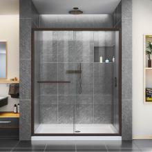 Dreamline Showers DL-6973C-06CL - DreamLine Infinity-Z 36 in. D x 60 in. W x 74 3/4 in. H Clear Sliding Shower Door in Oil Rubbed Br