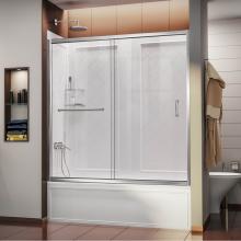Dreamline Showers DL-6992-01CL - DreamLine Infinity-Z 56-60 in. W x 60 in. H Clear Sliding Tub Door in Chrome with White Acrylic Ba