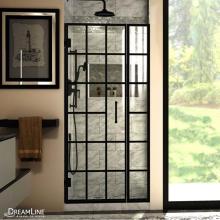 Dreamline Showers SHDR-2434720-89 - DreamLine Unidoor Toulon 34-34 1/2 in. W x 72 in. H Frameless Hinged Shower Door in Satin Black