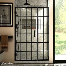 Dreamline Showers SHDR-2446720-89 - DreamLine Unidoor Toulon 46-46 1/2 in. W x 72 in. H Frameless Hinged Shower Door in Satin Black