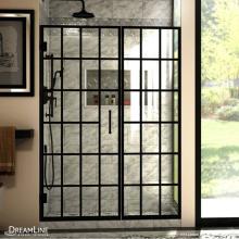 Dreamline Showers SHDR-2452720-89 - DreamLine Unidoor Toulon 52-52 1/2 in. W x 72 in. H Frameless Hinged Shower Door in Satin Black