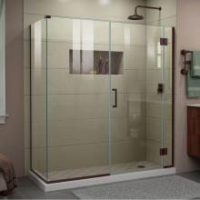 Dreamline Showers E1283030-06 - DreamLine Unidoor-X 64 in. W x 30 3/8 in. D x 72 in. H Frameless Hinged Shower Enclosure in Oil Ru