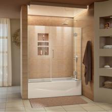 Dreamline Showers D58580-04 - DreamLine Unidoor-X 58-58 1/2 in. W x 58 in. H Frameless Hinged Tub Door in Brushed Nickel
