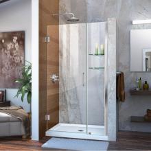 Dreamline Showers SHDR-20377210S-01 - DreamLine Unidoor 37-38 in. W x 72 in. H Frameless Hinged Shower Door with Shelves in Chrome