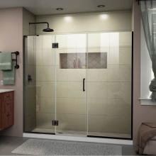 Dreamline Showers D32614572L-09 - DreamLine Unidoor-X 64 1/2-65 in. W x 72 in. H Frameless Hinged Shower Door in Satin Black