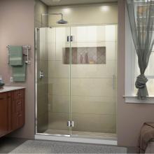 Dreamline Showers D32972L-01 - DreamLine Unidoor-X 53 in. W x 72 in. H Frameless Hinged Shower Door in Chrome