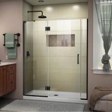 Dreamline Showers D32306572L-09 - DreamLine Unidoor-X 53 1/2-54 in. W x 72 in. H Frameless Hinged Shower Door in Satin Black