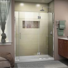 Dreamline Showers D32806572R-01 - DreamLine Unidoor-X 58 1/2-59 in. W x 72 in. H Frameless Hinged Shower Door in Chrome