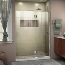 Dreamline Showers D33072R-01 - DreamLine Unidoor-X 54 in. W x 72 in. H Frameless Hinged Shower Door in Chrome