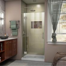 Dreamline Showers D12672-04 - DreamLine Unidoor-X 32 in. W x 72 in. H Frameless Hinged Shower Door in Brushed Nickel