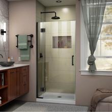Dreamline Showers D12572-09 - DreamLine Unidoor-X 31 in. W x 72 in. H Frameless Hinged Shower Door in Satin Black