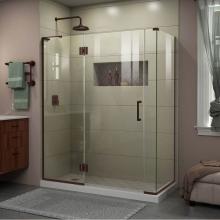 Dreamline Showers E3290634L-06 - DreamLine Unidoor-X 59 in. W x 34 3/8 in. D x 72 in. H Frameless Hinged Shower Enclosure in Oil Ru