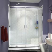 Dreamline Showers DL-6114L-01CL - DreamLine Visions 34 in. D x 60 in. W x 76 3/4 in. H Sliding Shower Door in Chrome with Left Drain