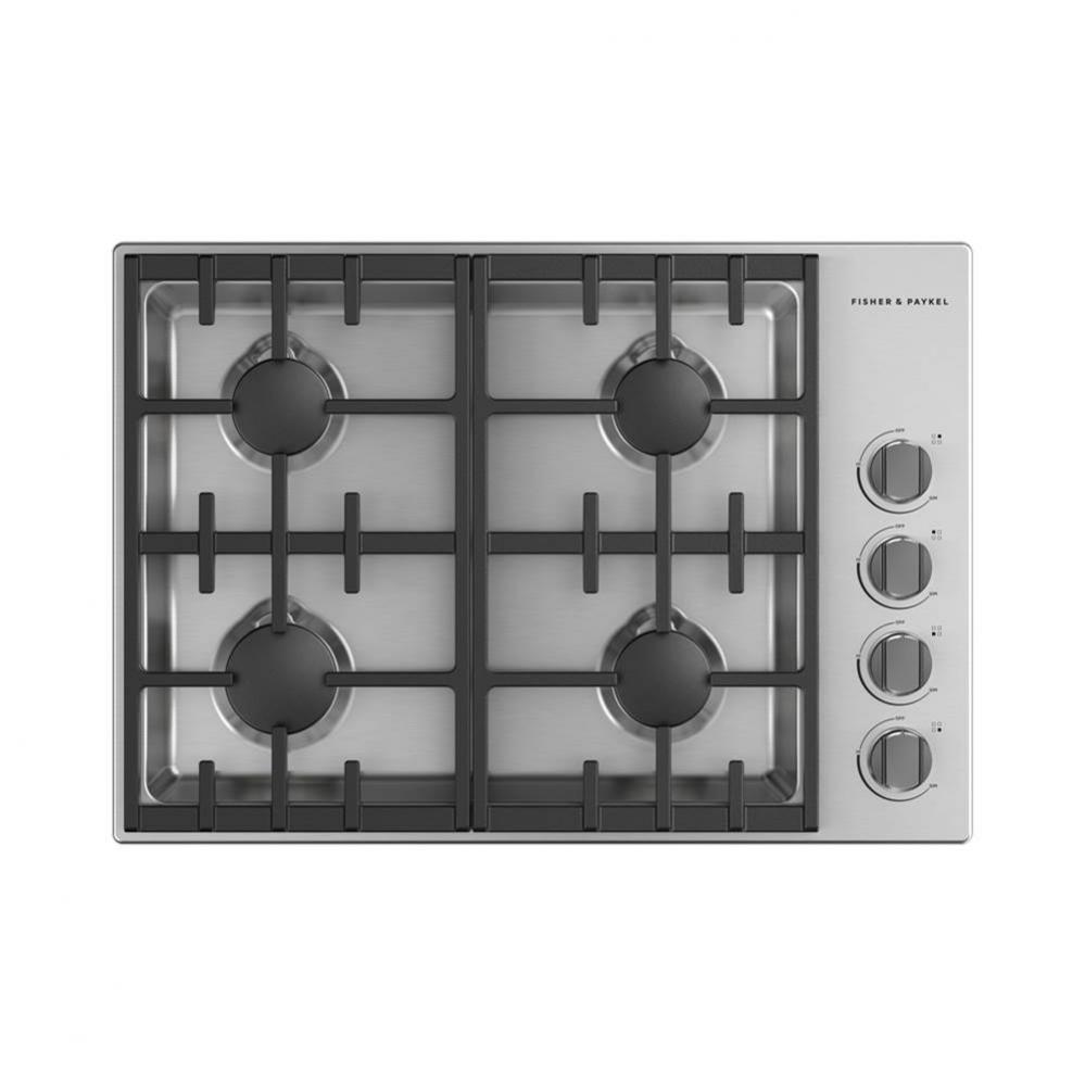 30' Drop-in Cooktop, 4 Burner with Halo Dials, Natural Gas