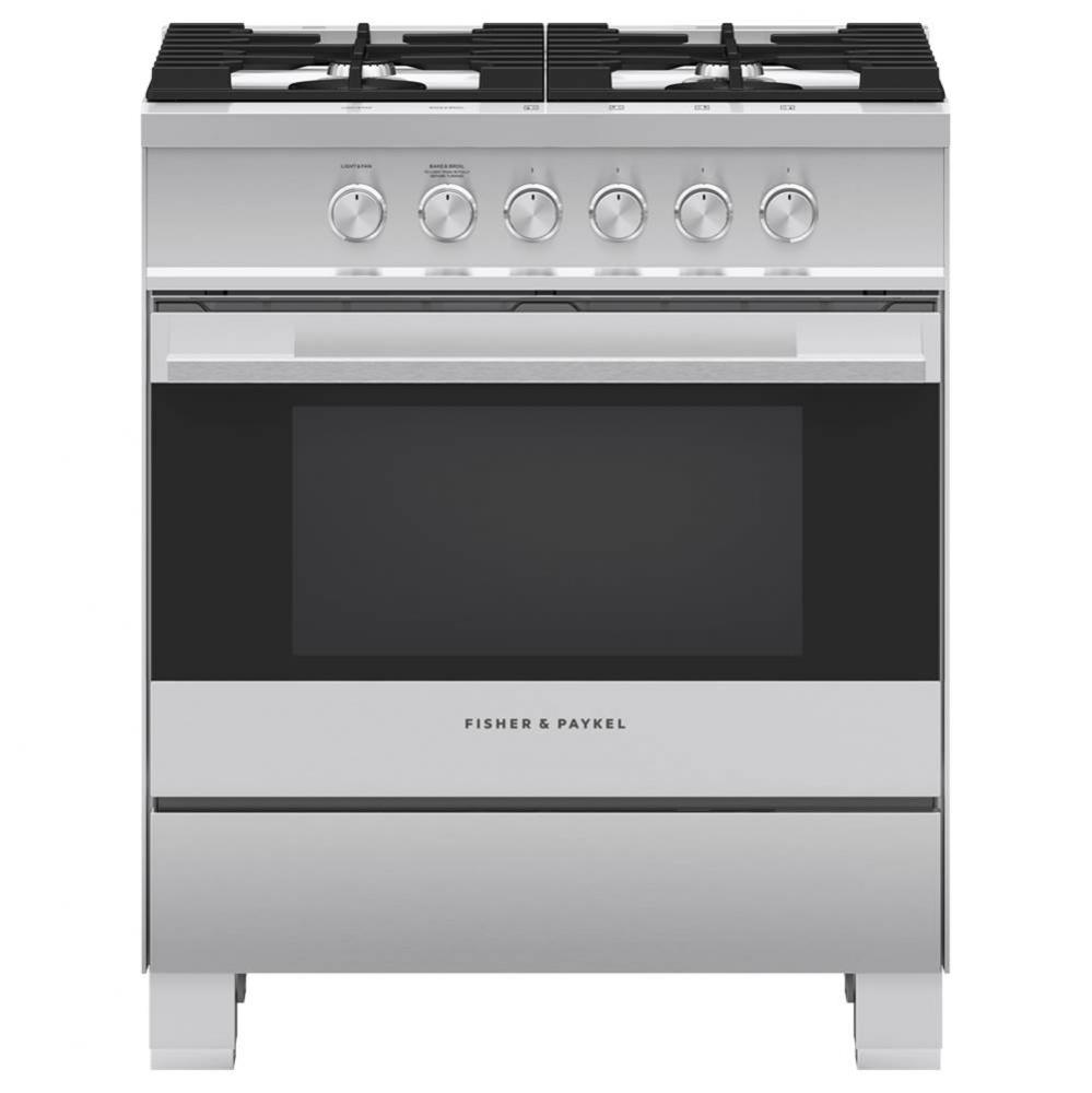 30'' Range, 4 Burners, with Hob Rail