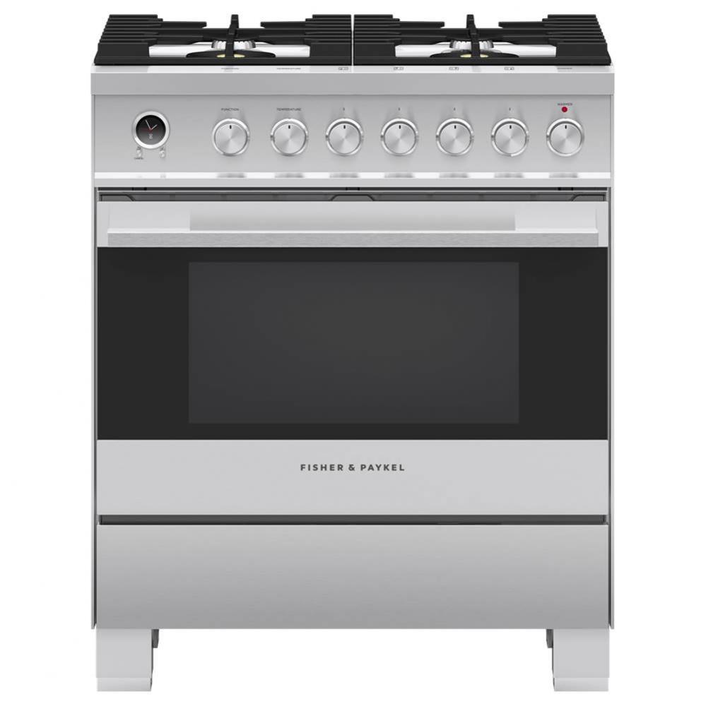 30'' Range, 4 Burners, Self-cleaning, with Hob Rail