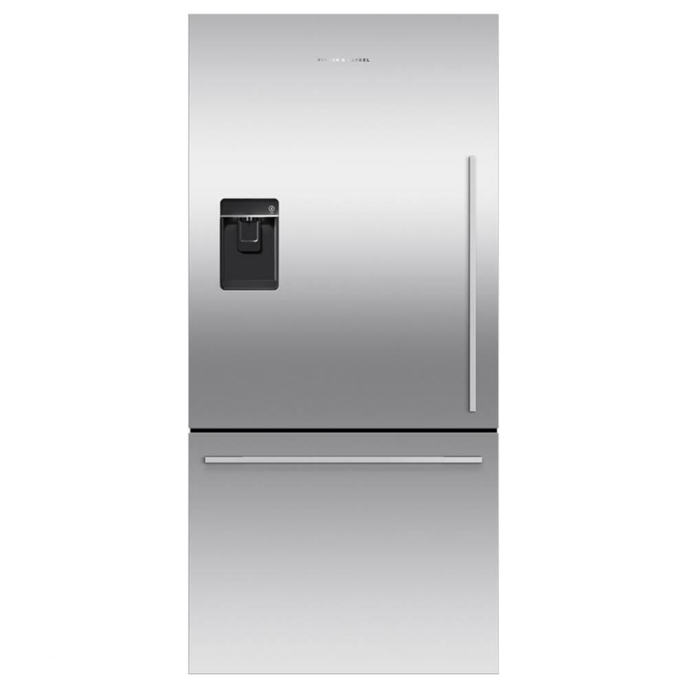 32'' Bottom Mount Refrigerator Freezer, Stainless Steel, 17.1 cu ft, Ice & External