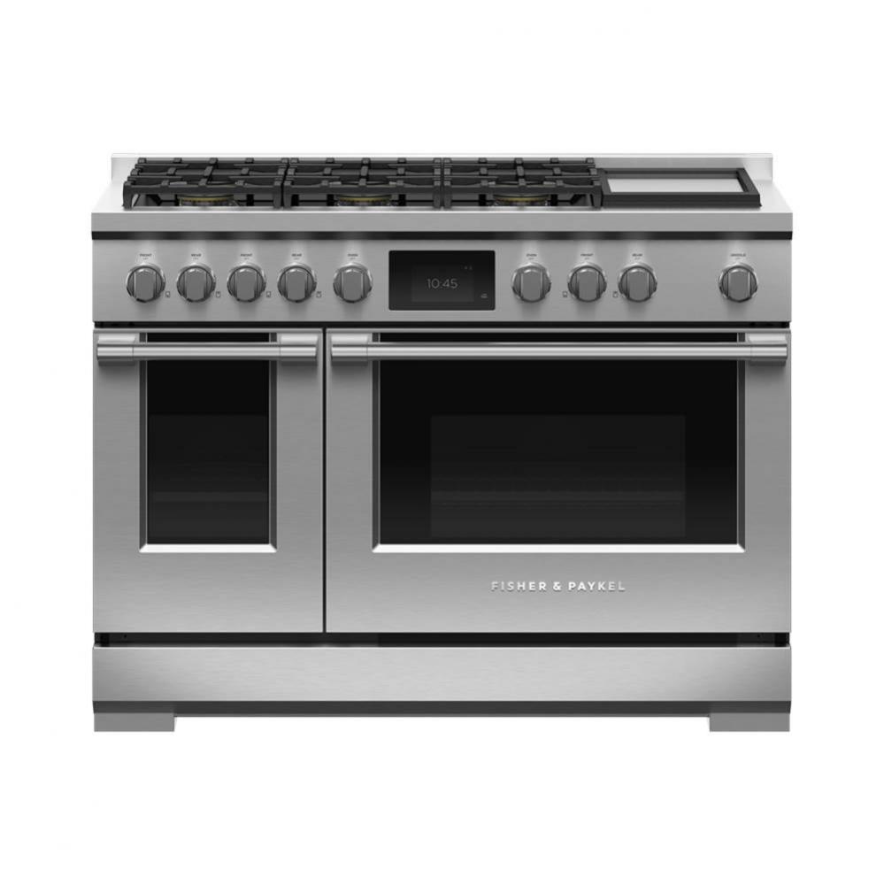 48' Range, 6 Burners with Griddle, Self-cleaning, Natural Gas