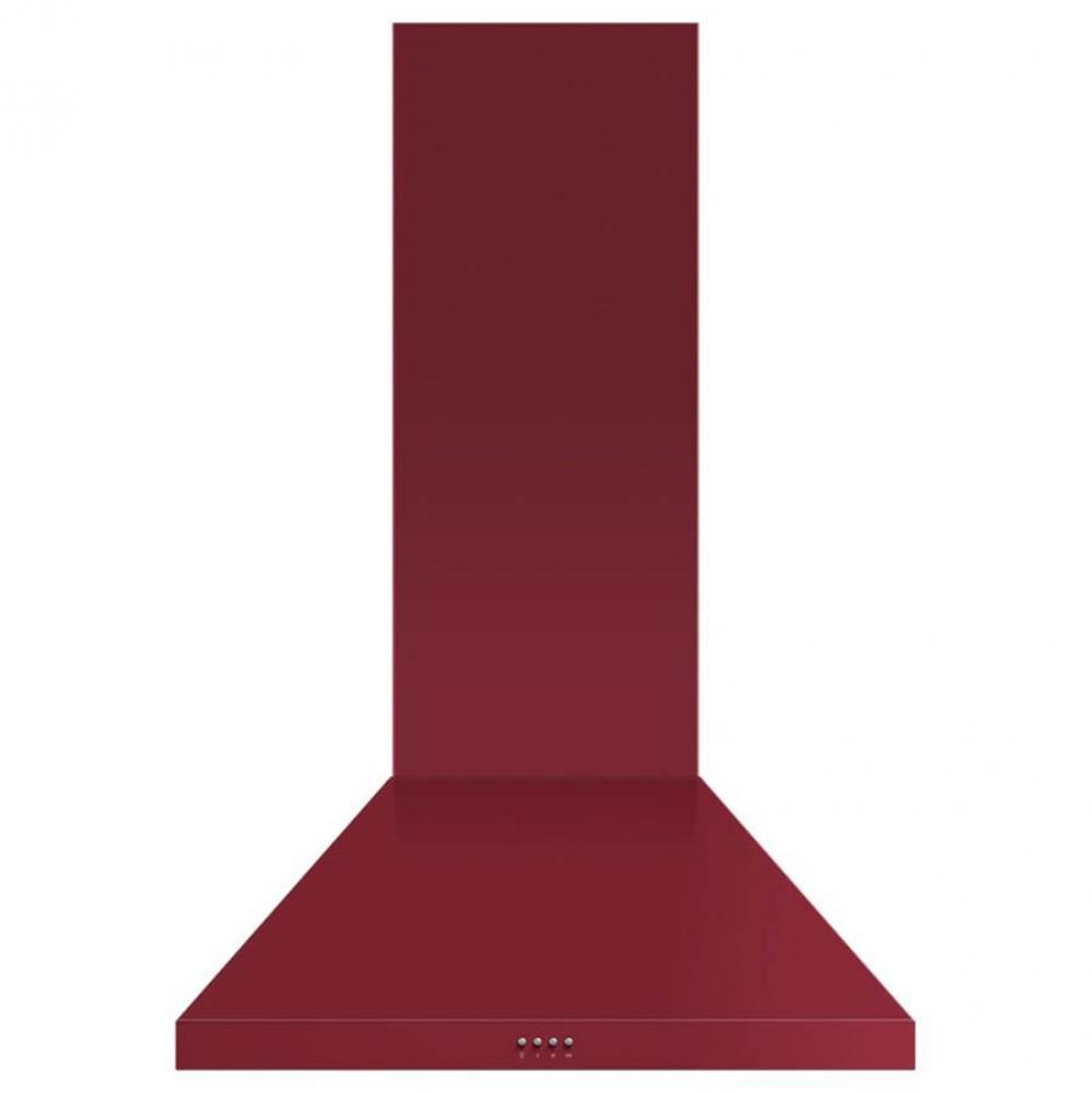 30'' Pyramid Chimney Wall Hood, 600 CFM, Red