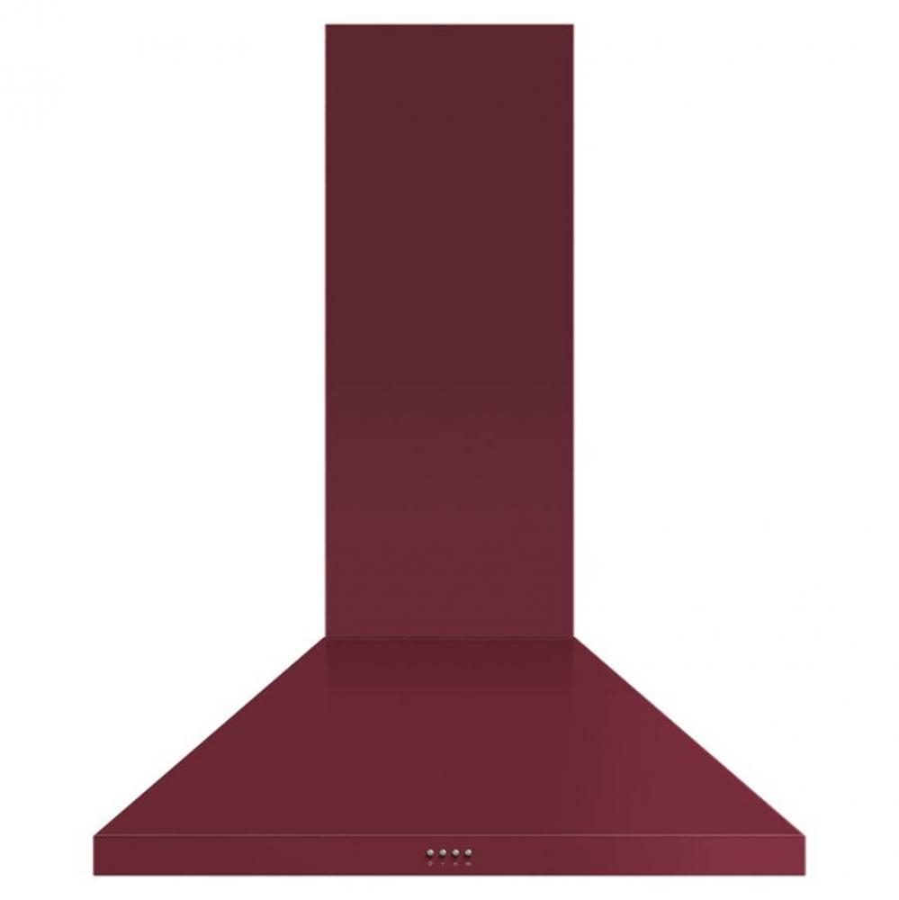 36'' Pyramid Chimney Wall Hood, 600 CFM, Red