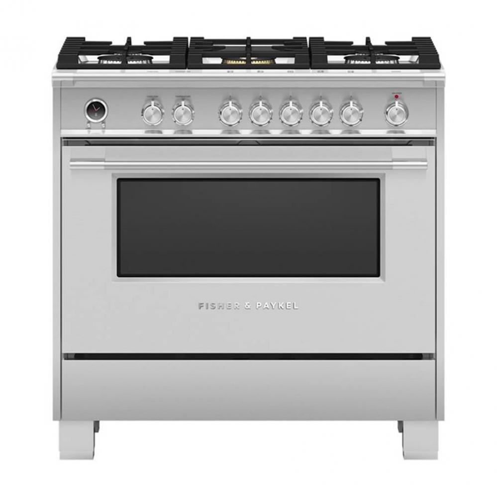 36'' Range, 5 Burners, Stainless Steel