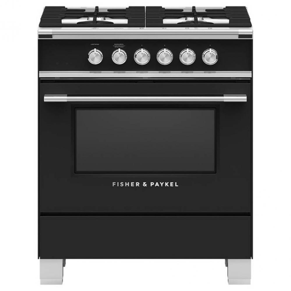 30''  Range, 4 Burners, Black