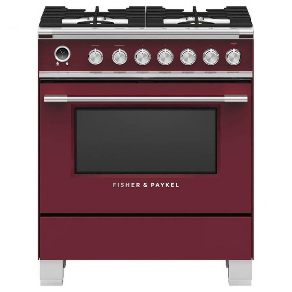 30'' Range, 4 Burners, Self-cleaning, Red