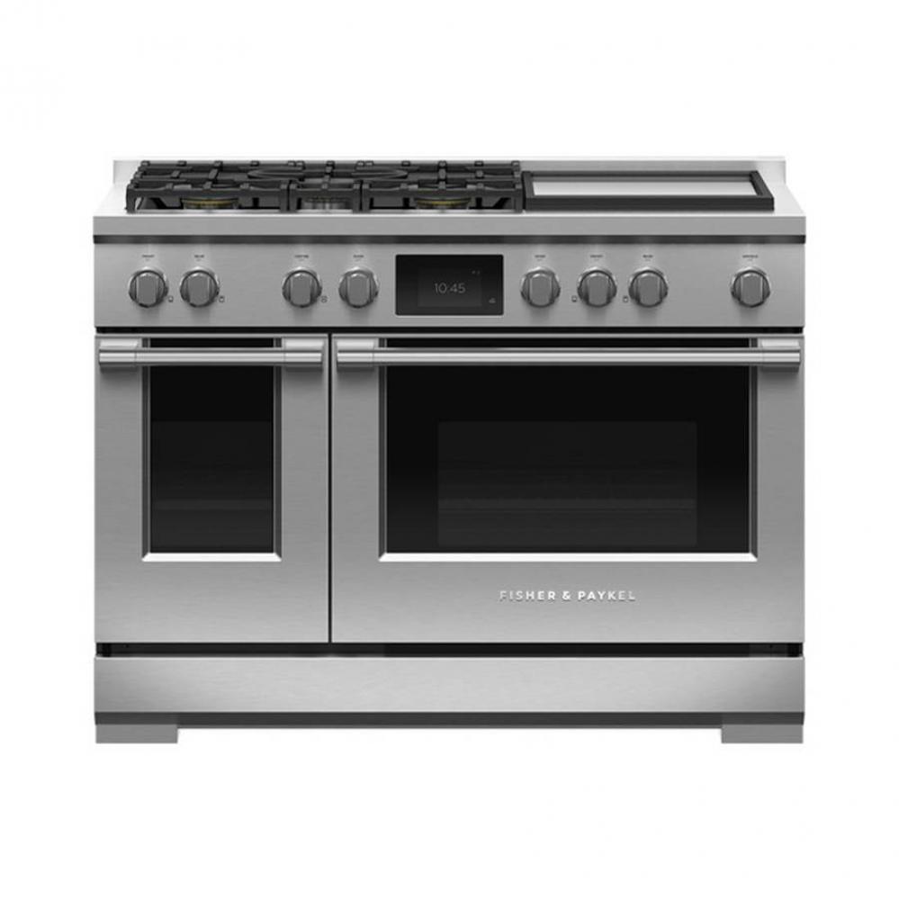 48' Range, 5 Burners with Griddle, Self-cleaning, LPG