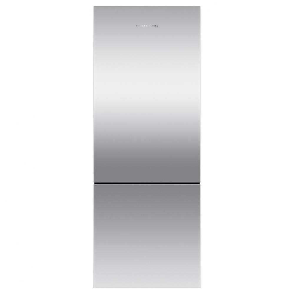 25'' Bottom Mount Refrigerator Freezer, Stainless Steel, 13.5 cu ft, Non Ice & Water