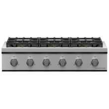 Fisher & Paykel 82985 - 36 Inch Rangetop, 6 Burners, Natural Gas