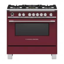 Fisher & Paykel 81709 - 36'' Range, 5 Burners, Self-cleaning, Red