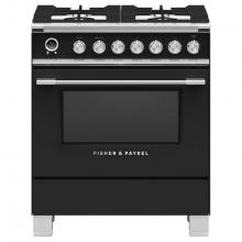 Fisher & Paykel 81718 - 30'' Range, 4 Burners, Self-cleaning, Black