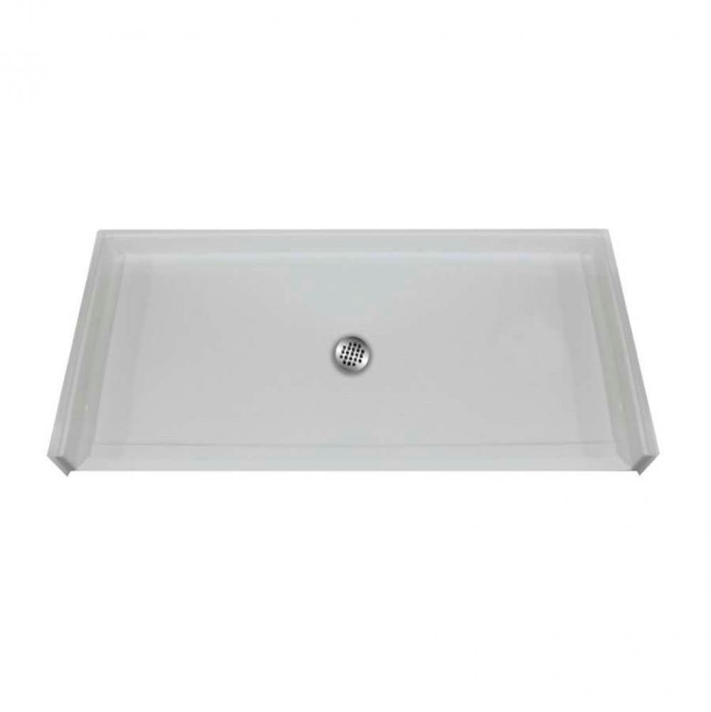 RBSP 62x32'' Barrier-free shower pan. White. Center drain