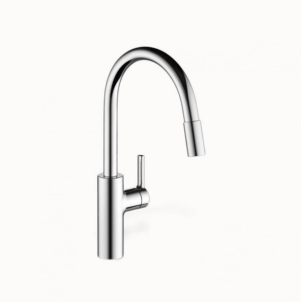 Luna E Single-Hole Kitchen Faucet With Pull-Out Spray - High Arc Spout With Side Lever - Pc