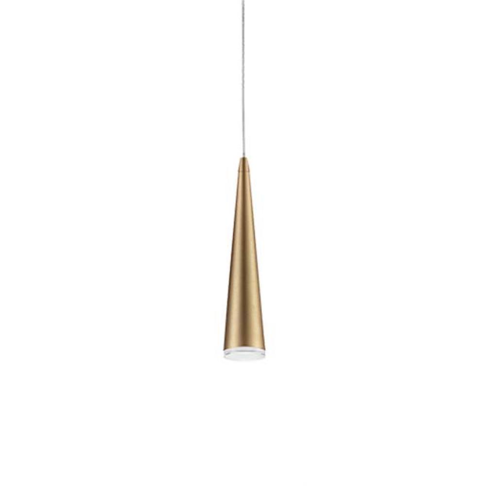 Single Led Pendant, Sleek Conical Shape With Clear Acrylic Diffuser, Canopy And Metal