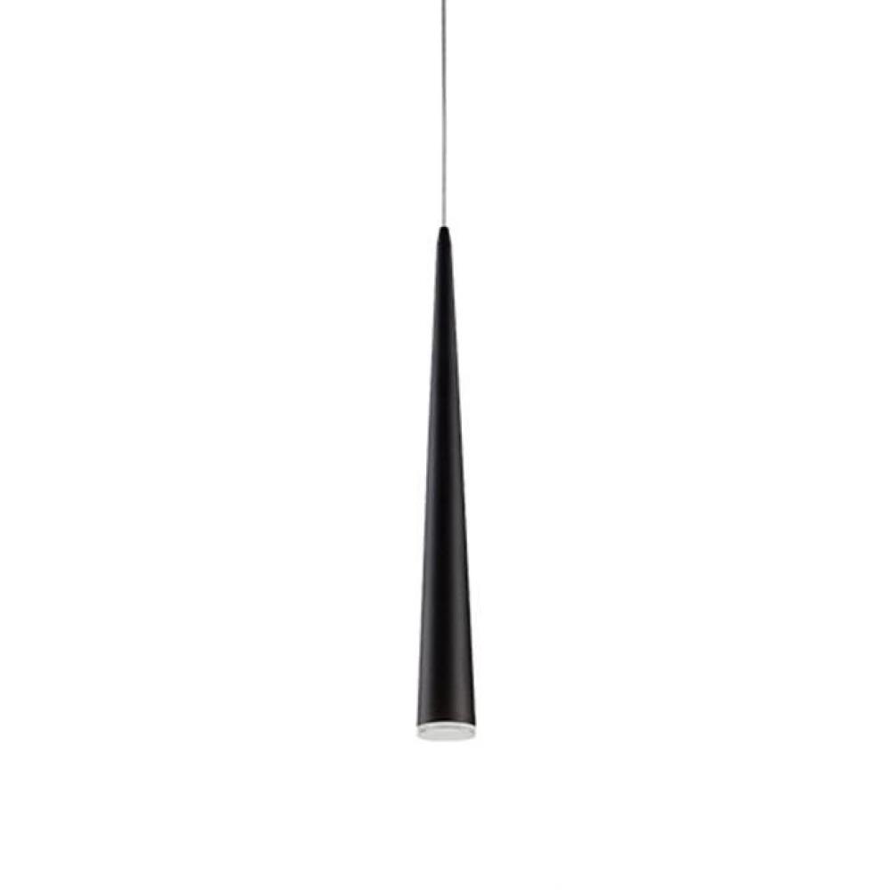 Single Led Pendant, Sleek Conical Shape With Clear Acrylic Diffuser, Canopy And Metal