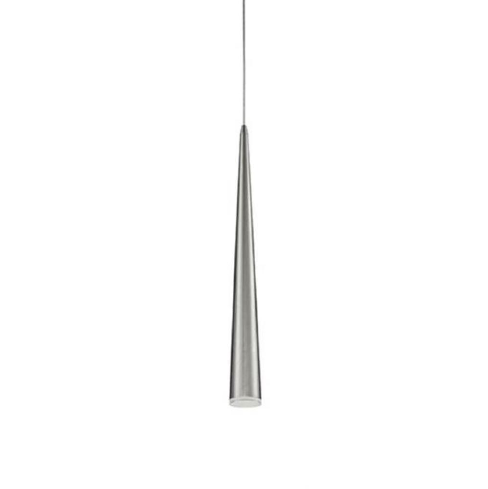 Single Led Pendant, Sleek Conical Shape With Clear Acrylic Diffuser, Canopy And Metal