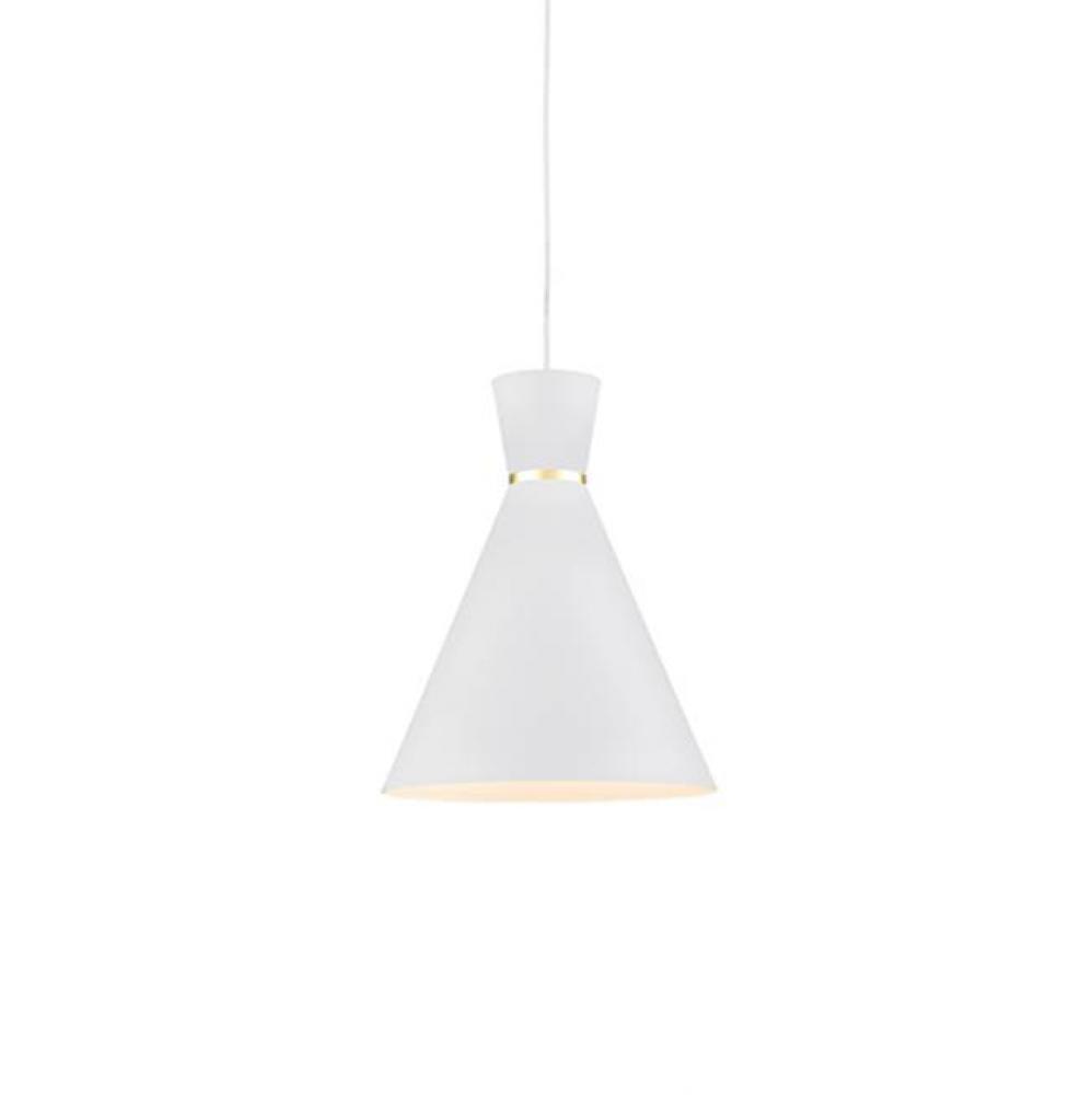 Single Lamp Pendant With Conical Aluminum Shade With Fine Powder-Coated Finishes And Anodized