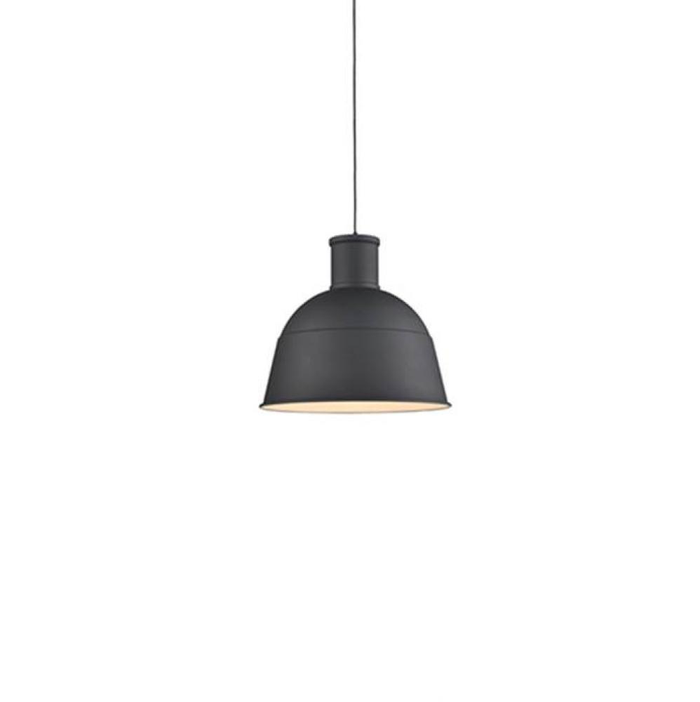 Single Lamp Pendant WithAluminum Dome ShadeShowcasing Powder-CoatedFinishes. Exterior Shade