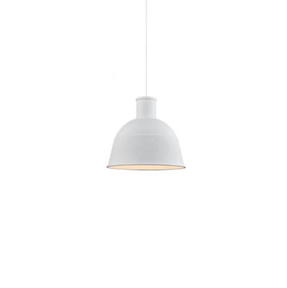 Single Lamp Pendant WithAluminum Dome ShadeShowcasing Powder-CoatedFinishes. Exterior Shade