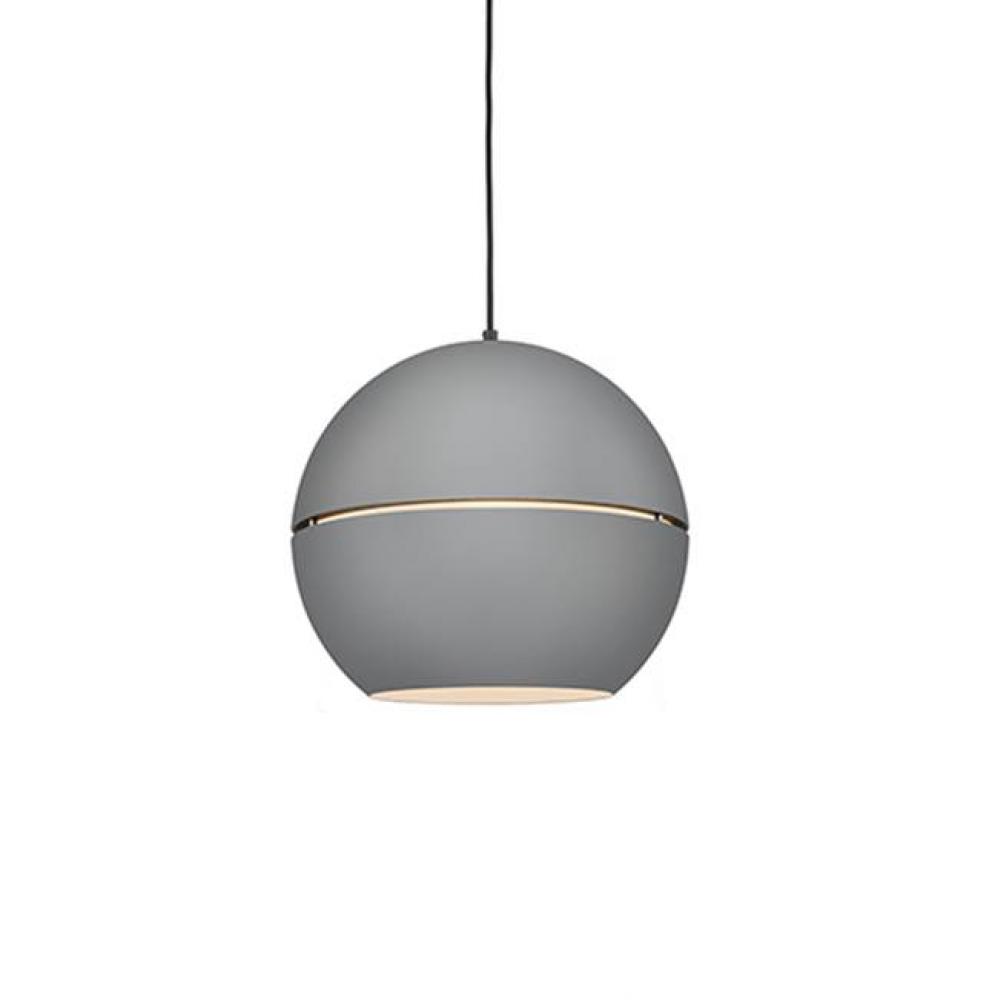 Single Lamp Pendant With Split Spherical Aluminum Shade Showcasing Powder-Coated Finishes Against