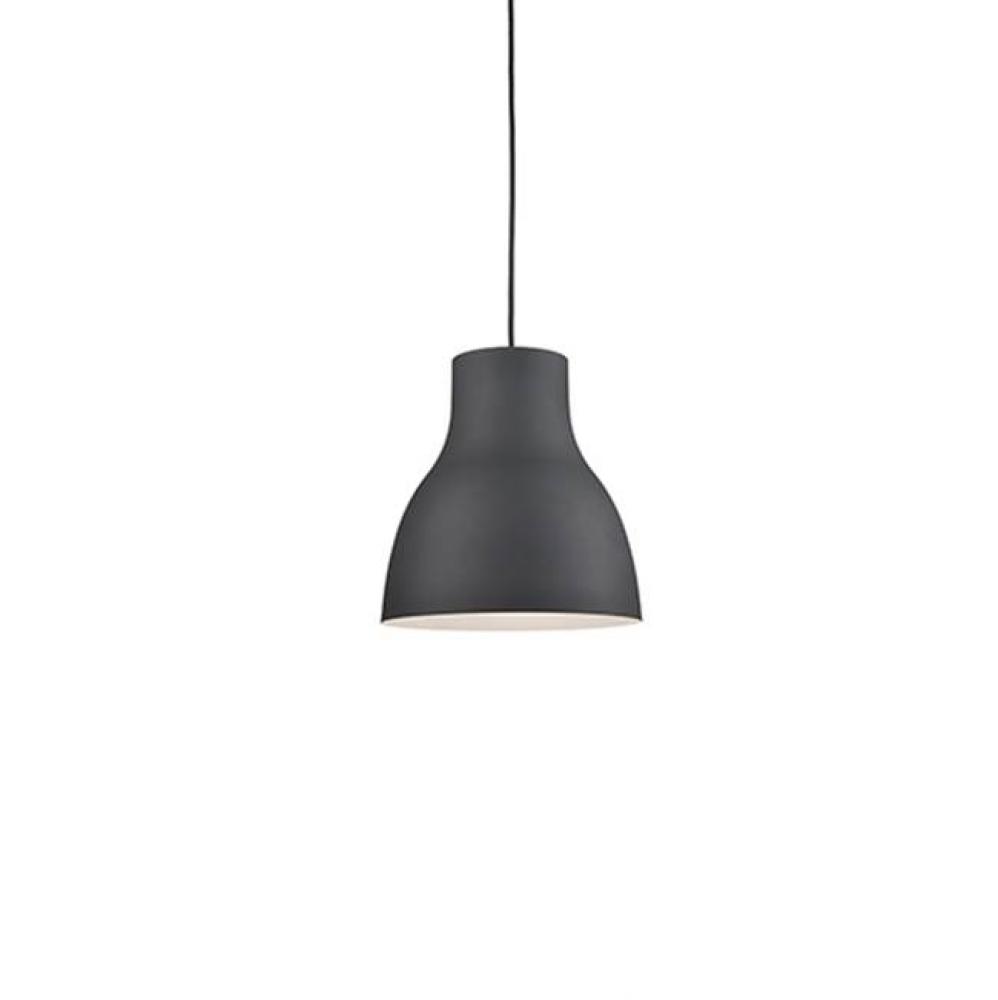 Single Lamp Pendant With TaperedAluminum Shade ShowcasingPowder-Coated Finishes. ExteriorShade