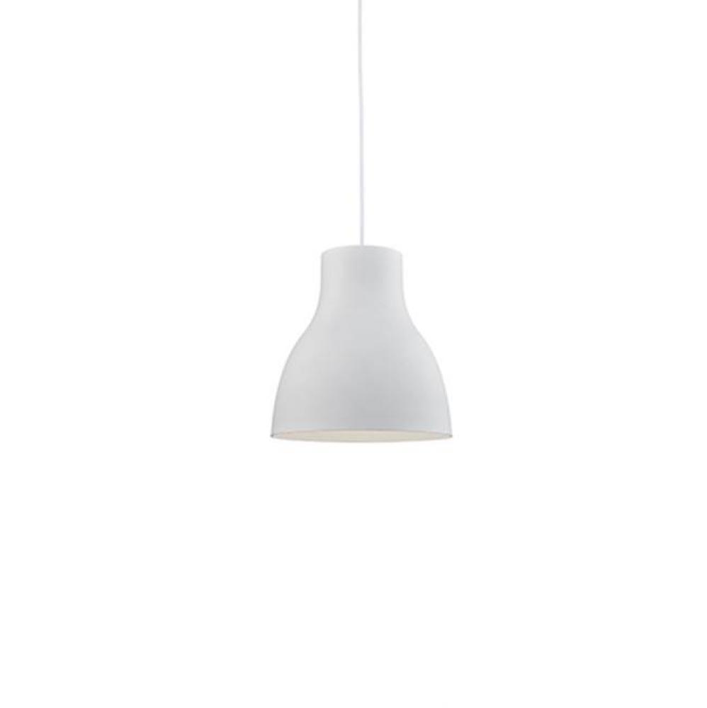Single Lamp Pendant With TaperedAluminum Shade ShowcasingPowder-Coated Finishes. ExteriorShade