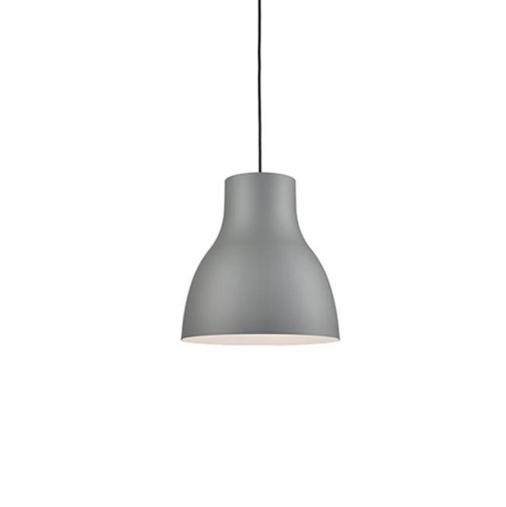 Single Lamp Pendant With TaperedAluminum Shade ShowcasingPowder-Coated Finishes. ExteriorShade