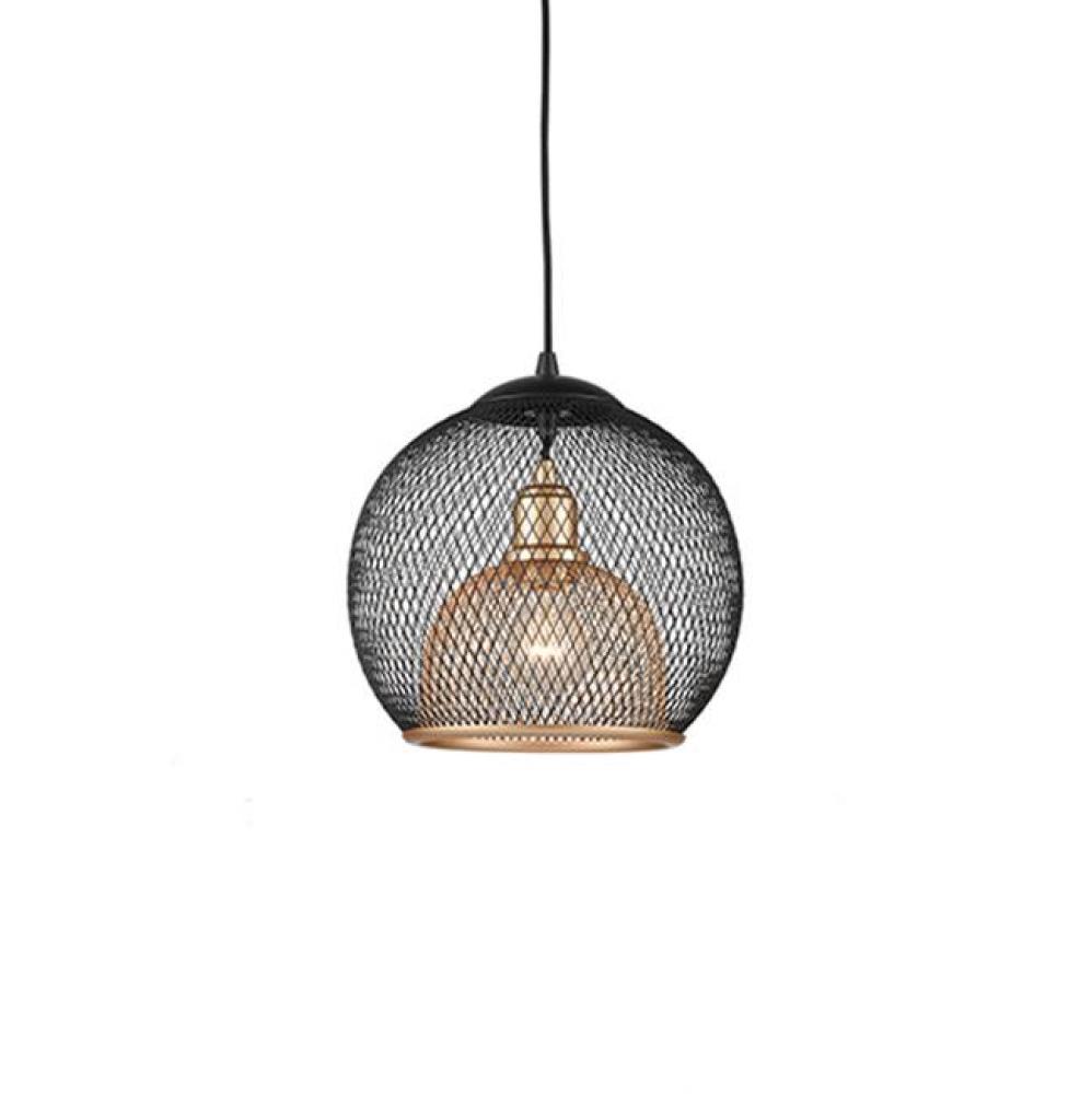Single Lamp Pendant WithSpherical Powder-Coated WireMesh Shade. Color ConfigurationsInclude